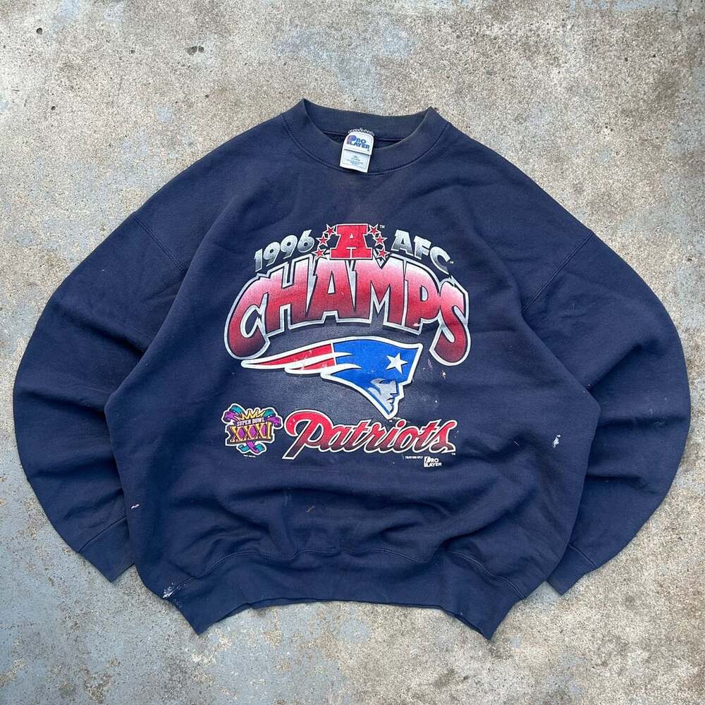 Vintage 1996 Pro Player New England Patriots AFC Champions Sweatshirt